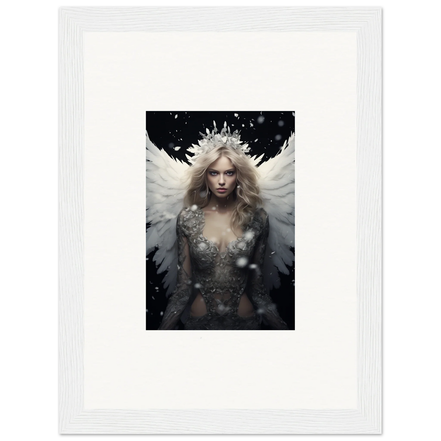 Ethereal feathery specter with a crown, perfect for room decoration canvas print