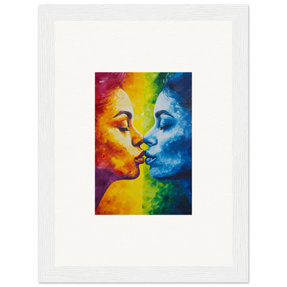 Colorful canvas print of Serenity Kiss, perfect for vibrant room decoration