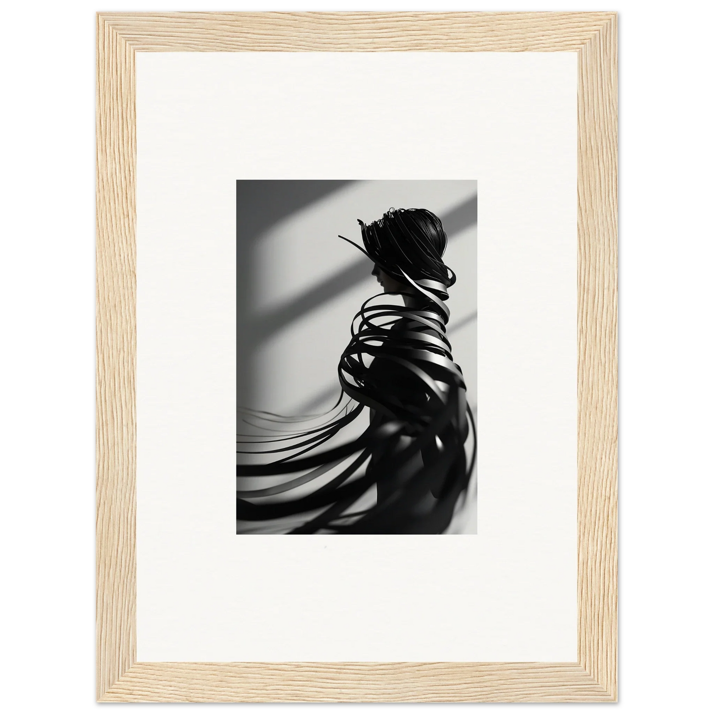 Black and white silhouette photo perfect for ribbon shares canvas print room decoration