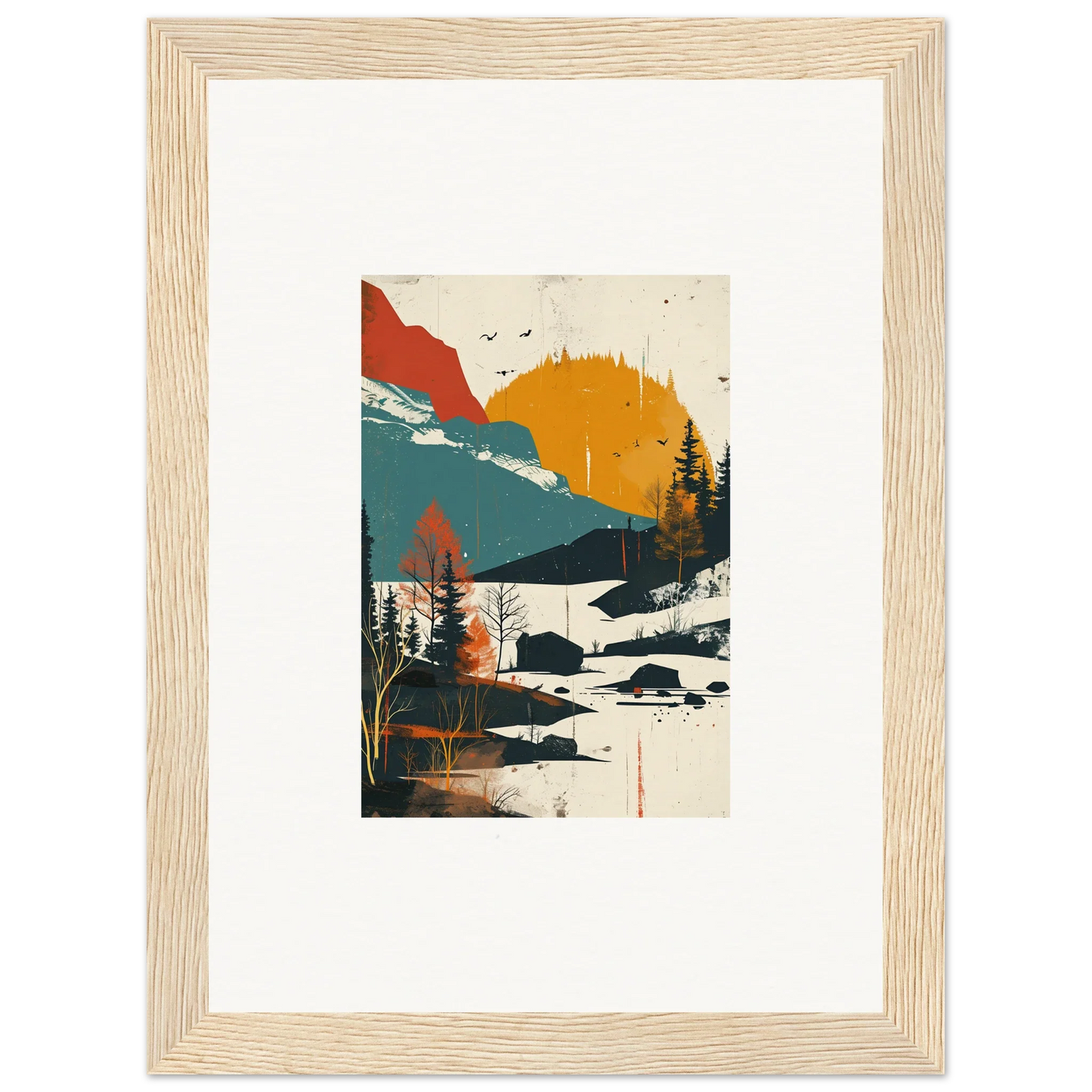 Framed canvas print of a sunset over trembling skylines for stylish room decoration