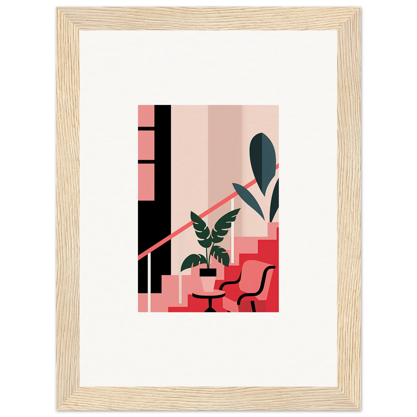 Framed canvas print of a minimalist daydream expression for stylish room decoration