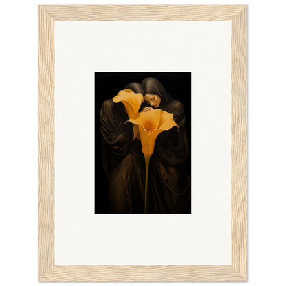 Yellow Calla Lily flower on dark background for stylish room decoration canvas print