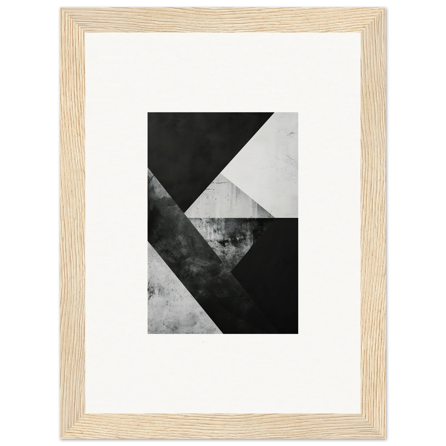 Framed black and white geometric wall art perfect for modern room decoration