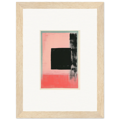 Framed canvas print of Elysian Frenzy in pink, black, and gray for trendy room decoration