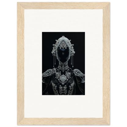 Ornate skeletal figure in metalwork and jewelry for a Gothic Nebulae Princess canvas print