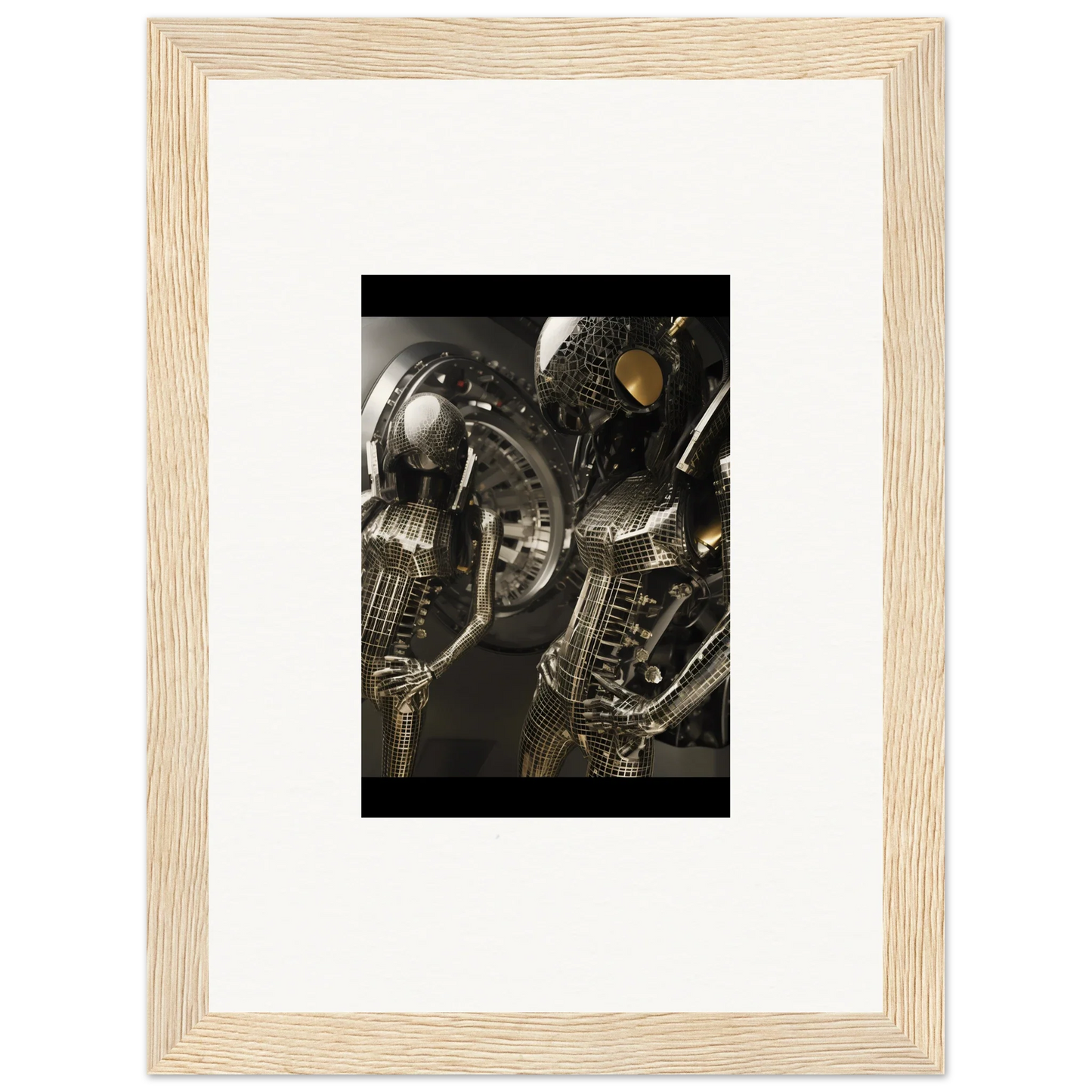 Framed black and white saxophone parts canvas print for stylish room decoration