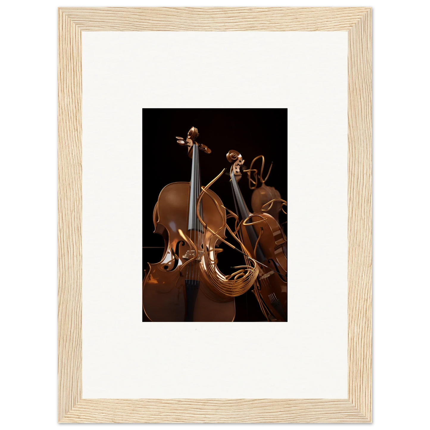 Framed canvas print of stringed instruments for stylish room decoration, perfect for Strings Opera