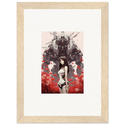 Framed canvas print of Amour Reverie featuring an anime girl and shadowy figures