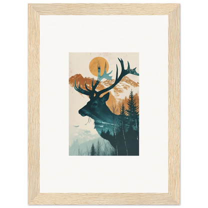 Deer silhouette artwork with nature scenes, perfect for Mirage Visions room decoration