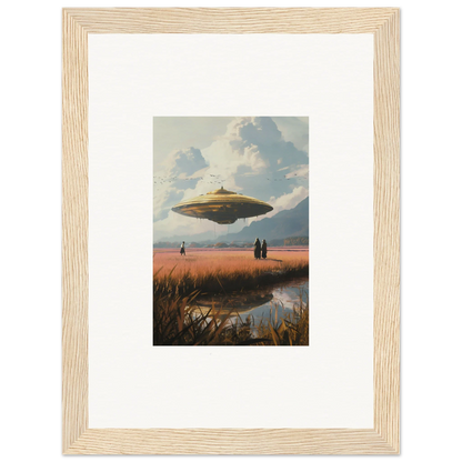 UFO hovering over a landscape for an epic drifting suns canvas print room decoration