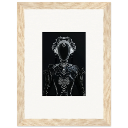 Framed black and white abstract humanoid figure canvas print for unique room decoration