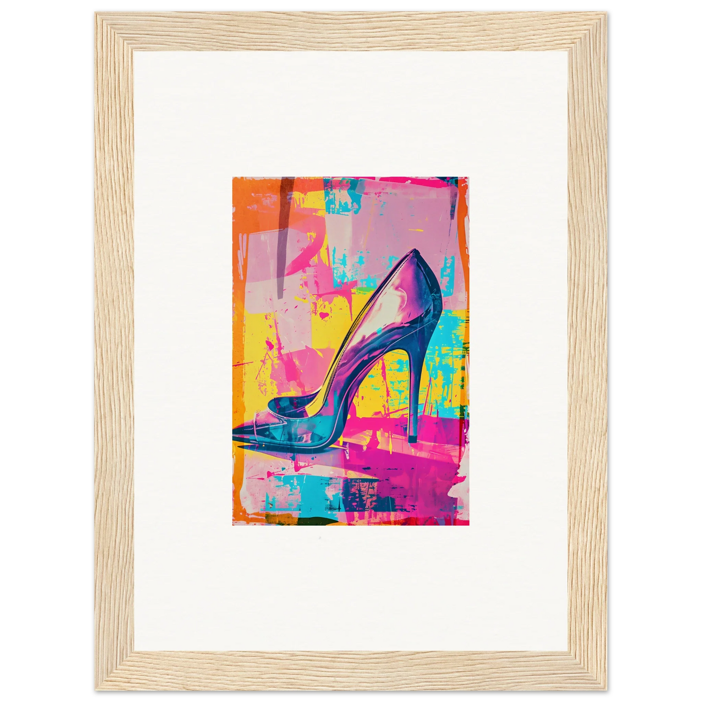 Colorful high-heeled shoe art showcasing the Heel Phenomenon for vibrant room decor