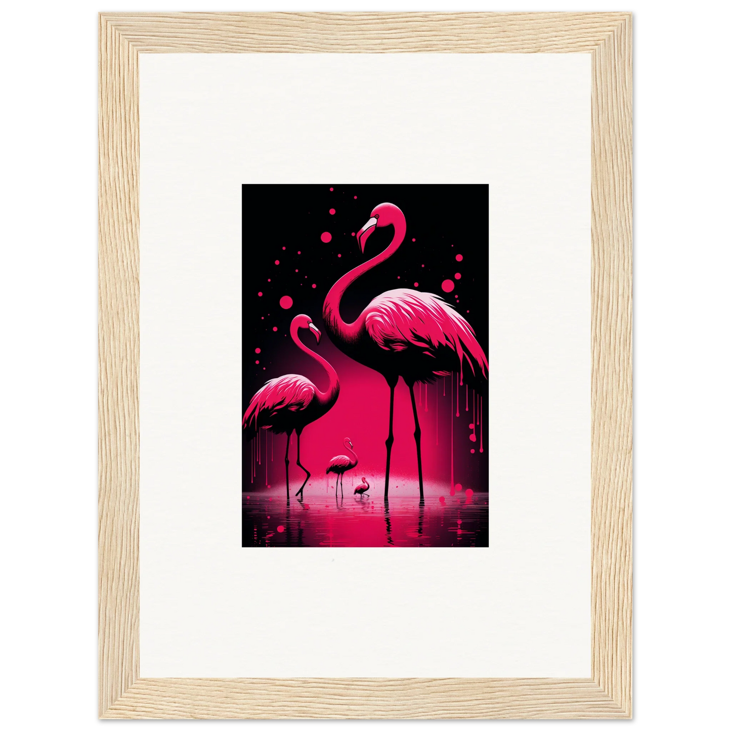 Vibrant pink flamingos canvas print, perfect for feather wanderers room decoration