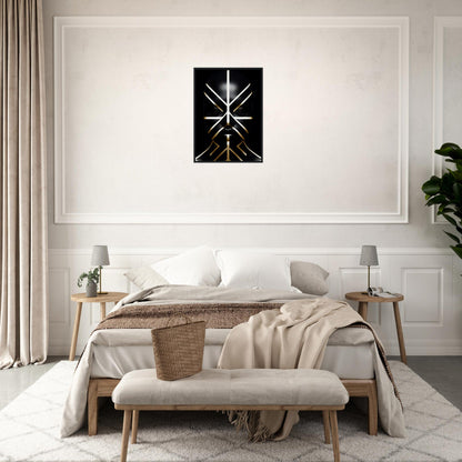 A high-quality black and gold framed print from the Lines Of Guidance The Oracle Windows™ Collection, perfect to transform your space.