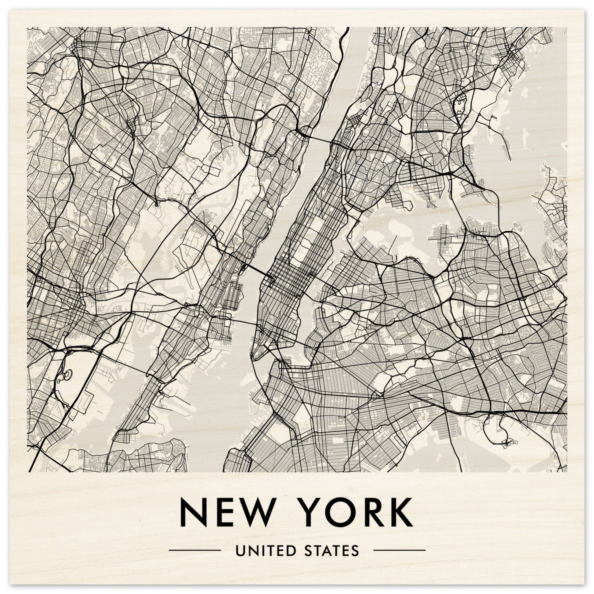 New York Map - Wood Prints is a fashion wall art perfect as a poster for my wall.