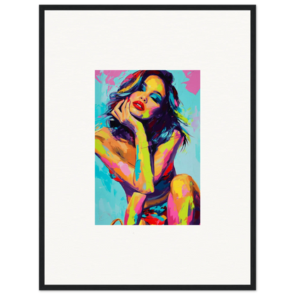 Colorful pop art portrait of a woman, perfect for your Daydream Muse room decoration