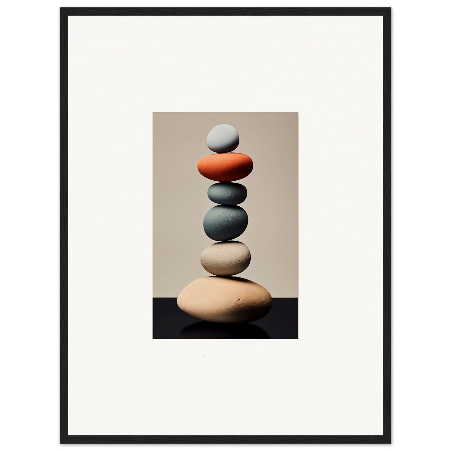 Balanced stone stack in earthy shades for a dreamy room decoration canvas print