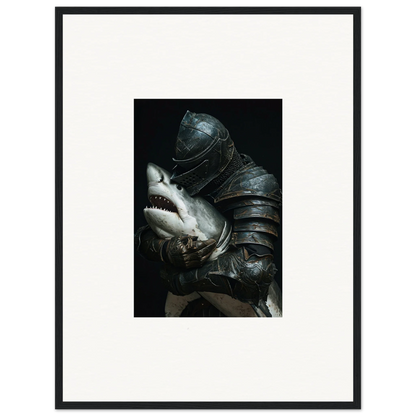 Cool Shark wearing medieval armor, perfect for a unique room decoration canvas print