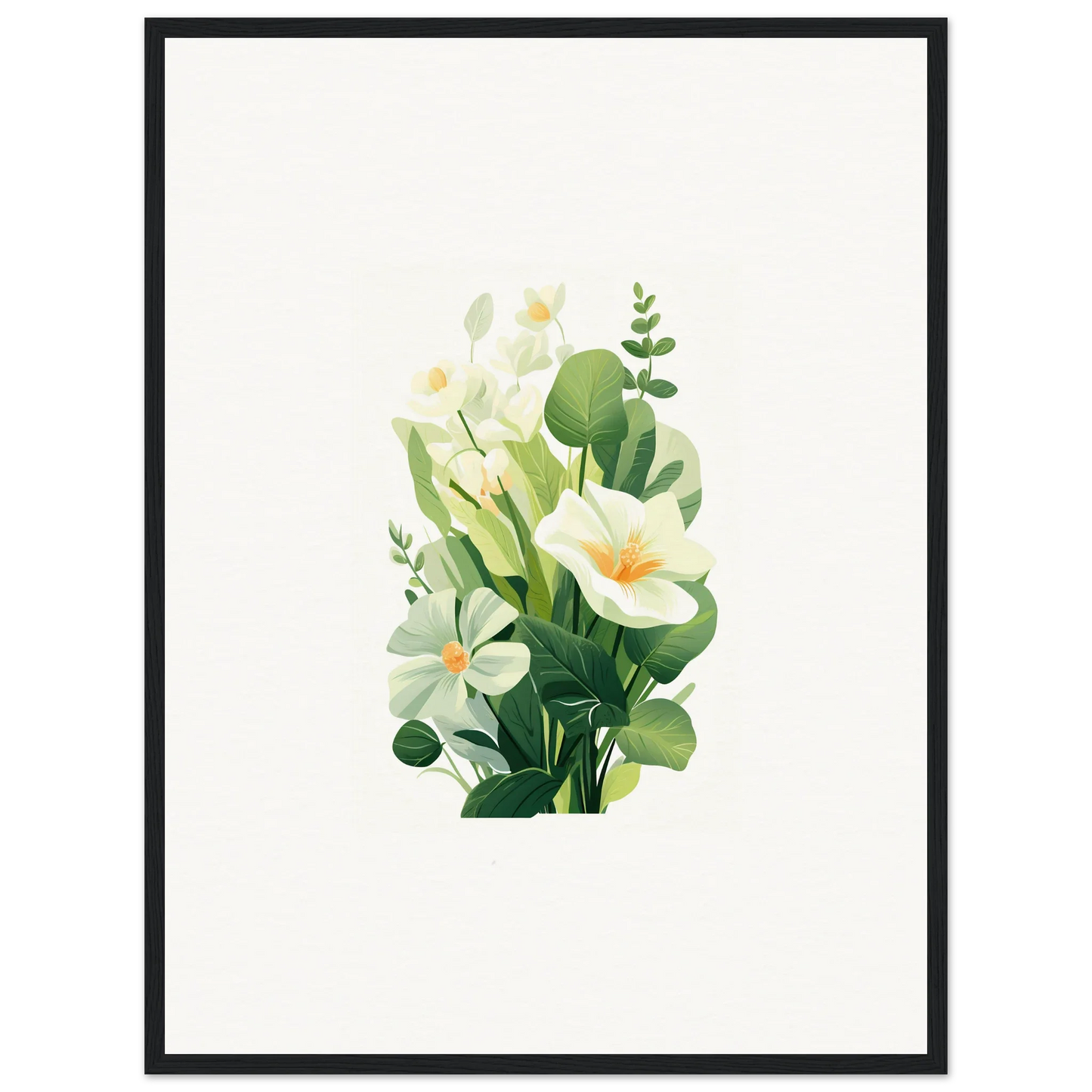 Watercolor floral arrangement with white lilies from the Ephemeral Garden Whispers canvas print