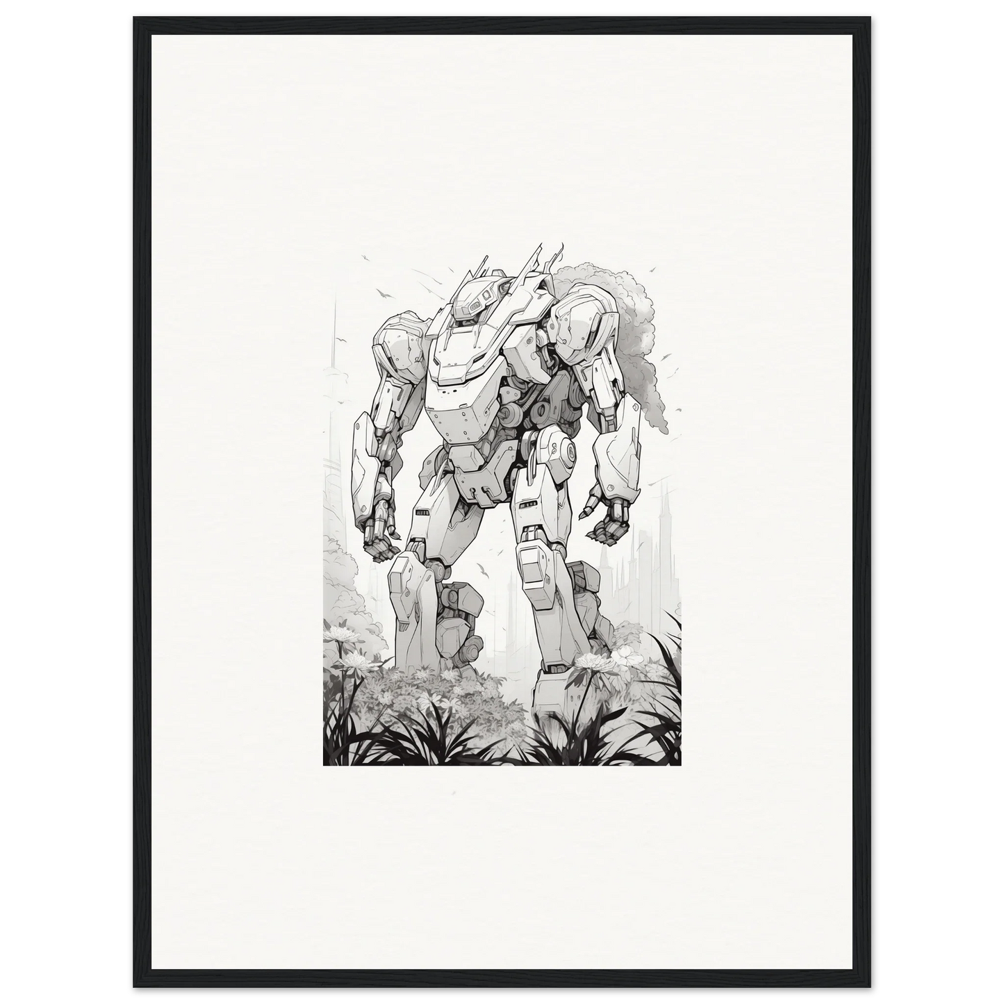 Imposing armored humanoid figure canvas print for Sky Alchemy room decoration