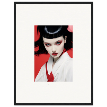 Portrait of a woman with geisha-inspired makeup for your Cherry Dream canvas print