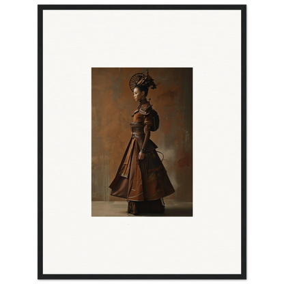 Wooden sculpture of a woman in Victorian dress, perfect for nostalgia chronicles room decoration