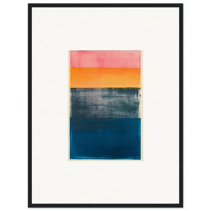 Abstract canvas print with pink, orange, gray, and blue frequencies for cool room decoration