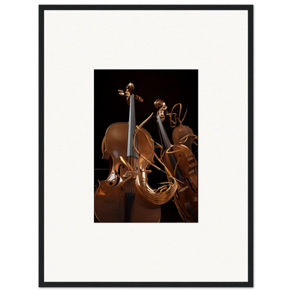 Framed canvas print of stringed instruments for stylish strings opera room decoration