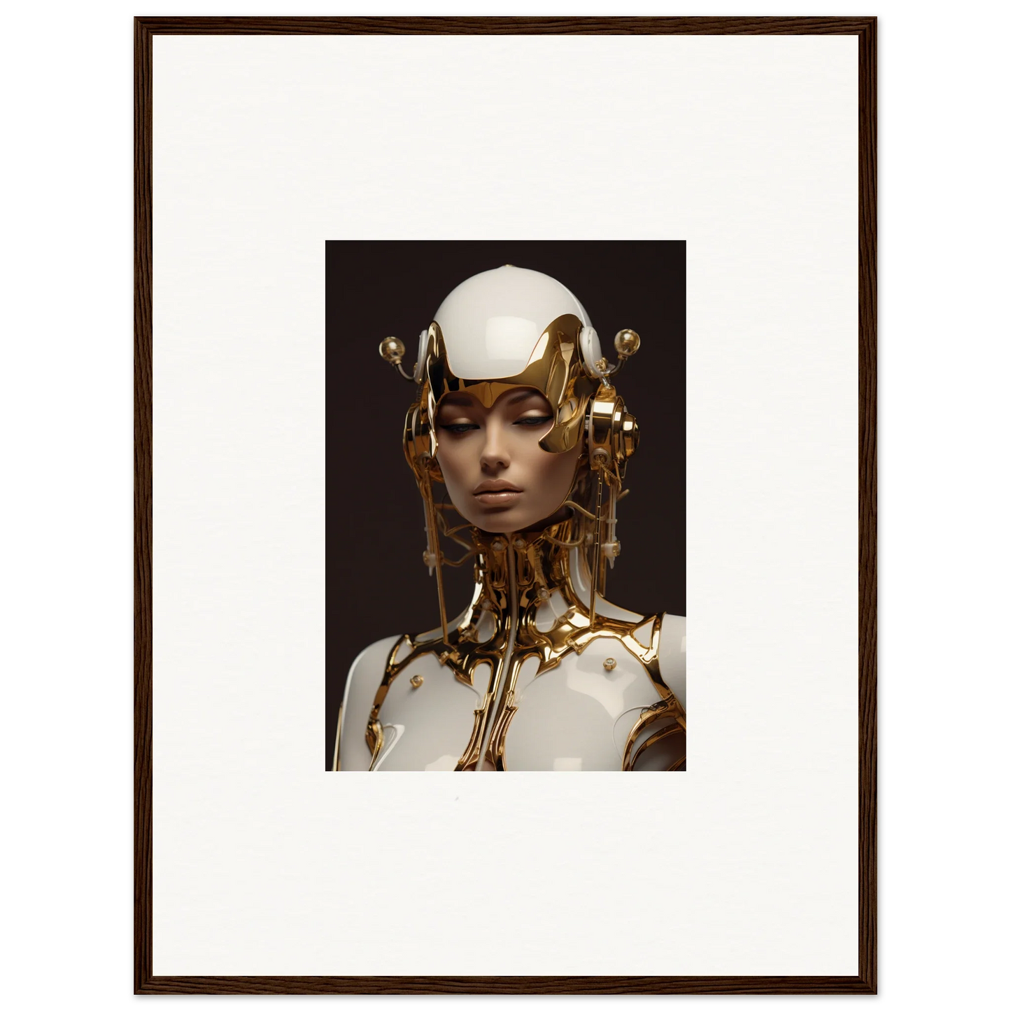 Portrait of a figure with cybernetic features for cool wall art or room decoration