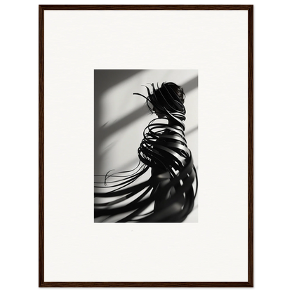 Black and white silhouette with shadows for a stylish Whisper Twists canvas print