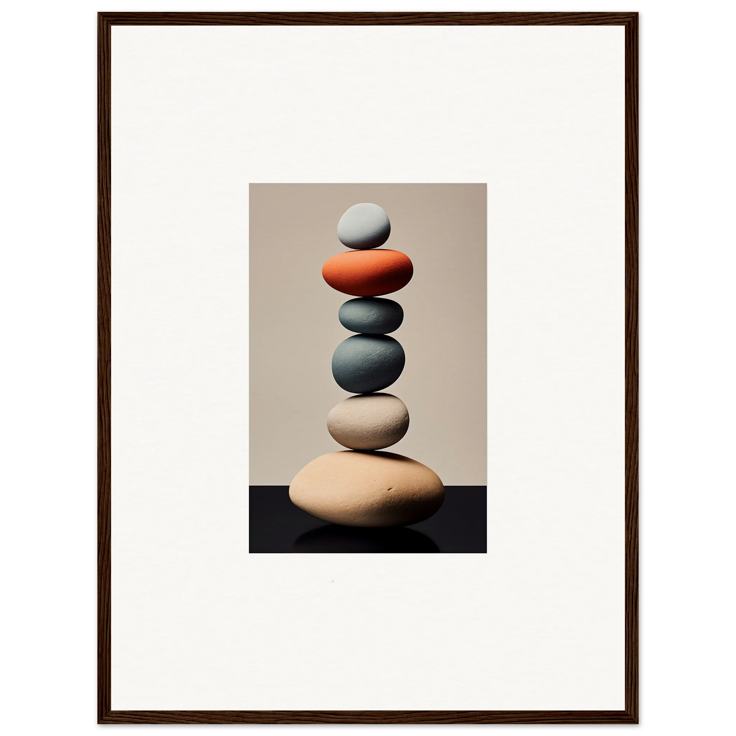 Balanced stones in earthy colors for a dreamy room decoration canvas print