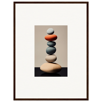 Balanced stones in earthy colors for a dreamy room decoration canvas print