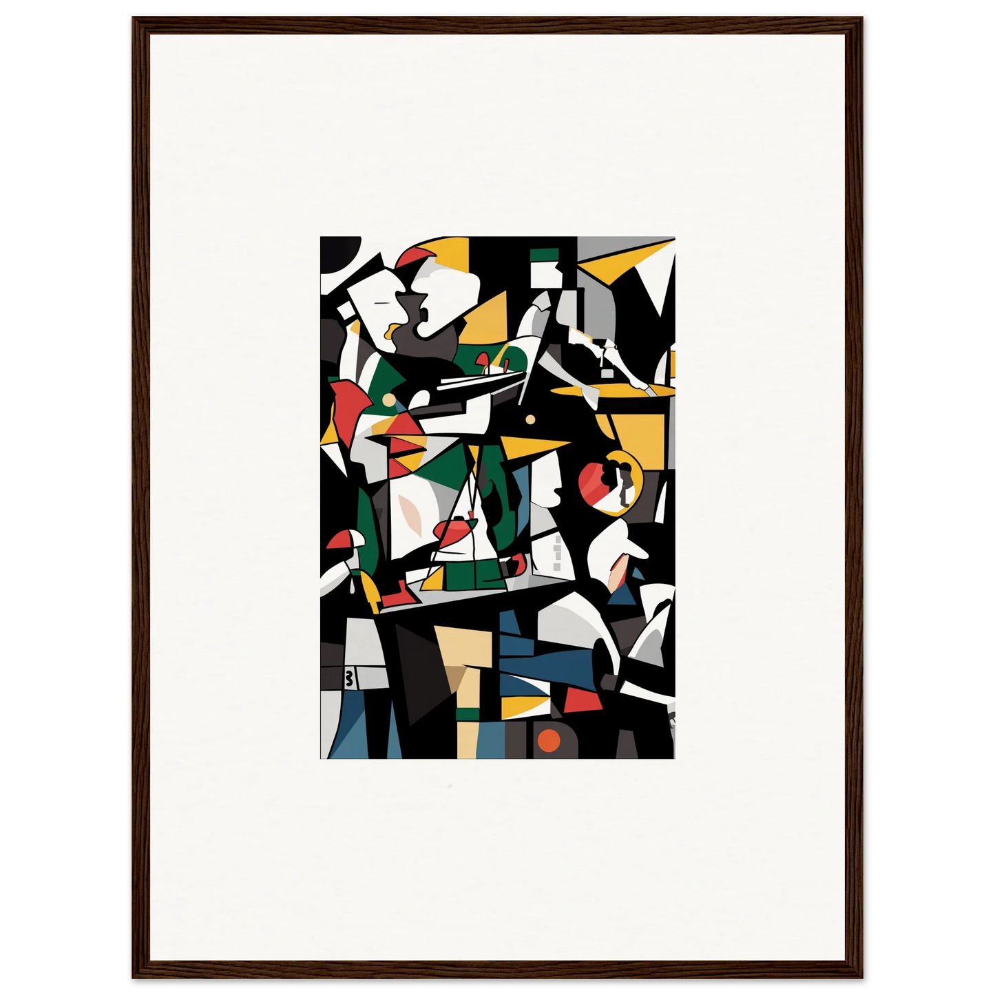 Abstract cubist painting in vibrant colors for a stylish room decoration canvas print