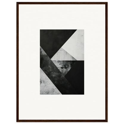 Abstract black and white triangular shapes canvas print for modern room decoration