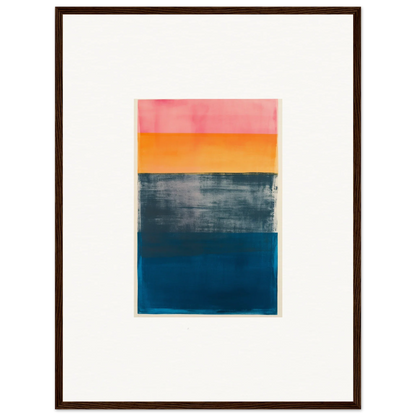 Abstract painting in pink, orange, gray, and blue frequencies perfect for room decoration