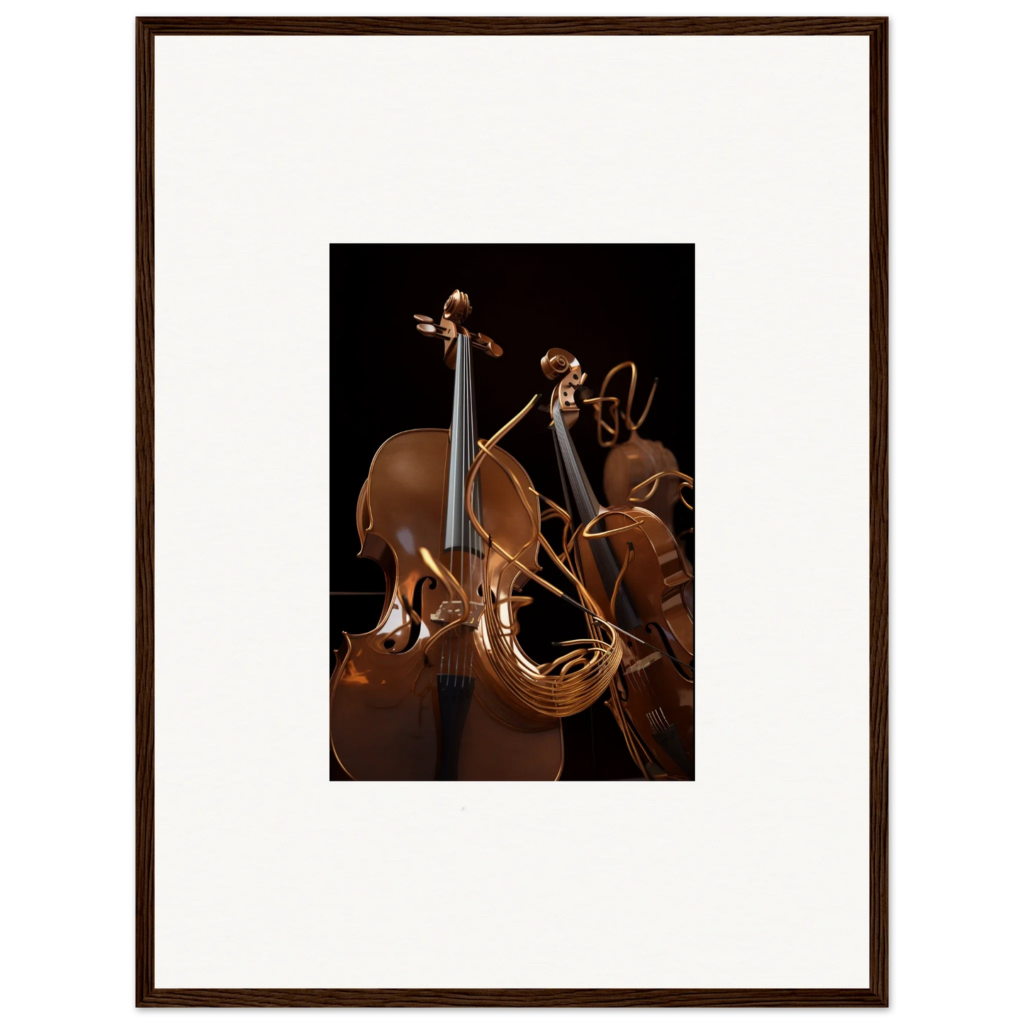 Framed photo of stringed instruments for Strings Opera room decoration canvas print