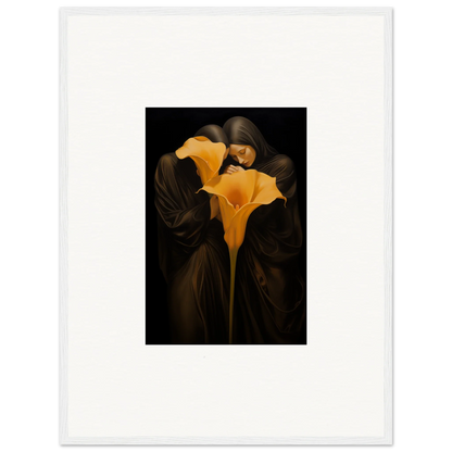 Golden Calla Lily with dark stem perfect for a bloom couple canvas print decor