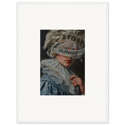 Portrait of a person in ornate costume with a newspaper, perfect for veil cognition canvas print