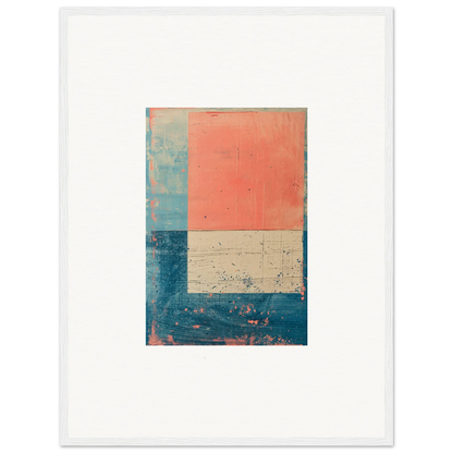 Abstract painting in coral, teal, cream, and navy for vibrant room decoration canvas print