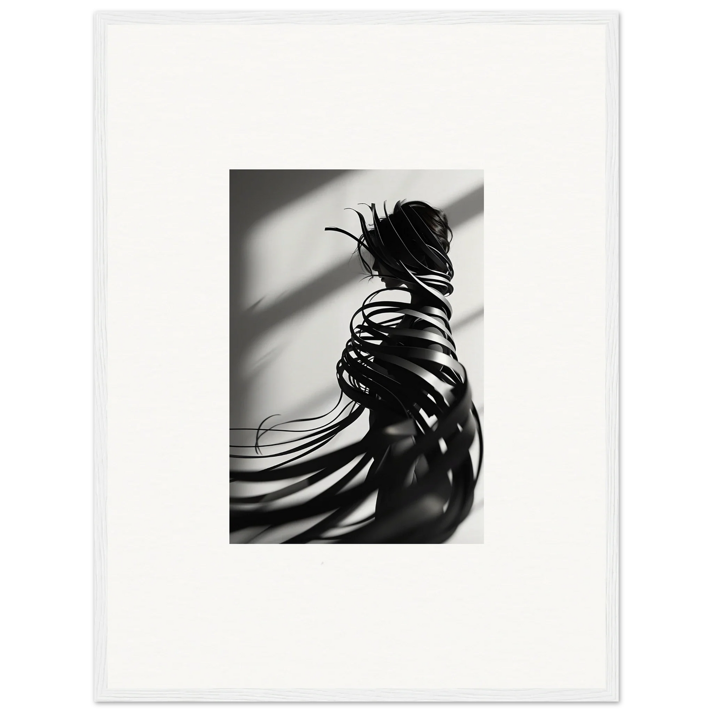 Artistic black and white silhouette canvas print for room decoration with whisper twists