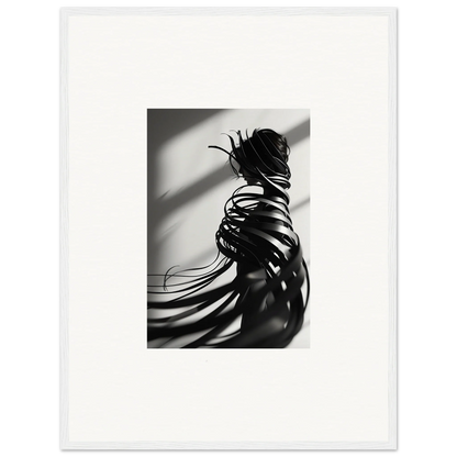 Artistic black and white silhouette canvas print for room decoration with whisper twists