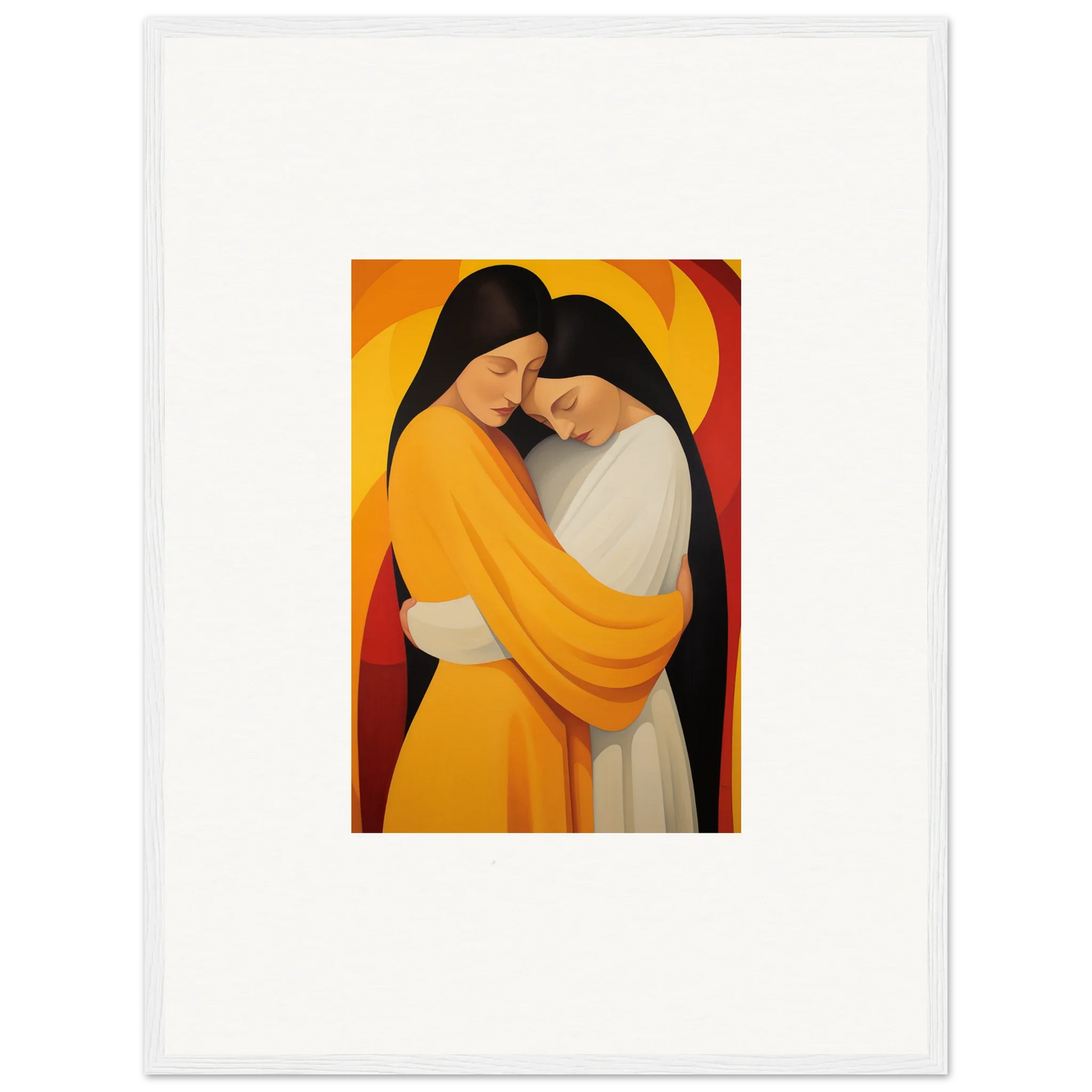 Vibrant Painting of Embracing Figures for Sun Nyah Room Decoration Canvas Print