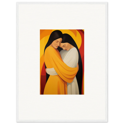 Vibrant Painting of Embracing Figures for Sun Nyah Room Decoration Canvas Print