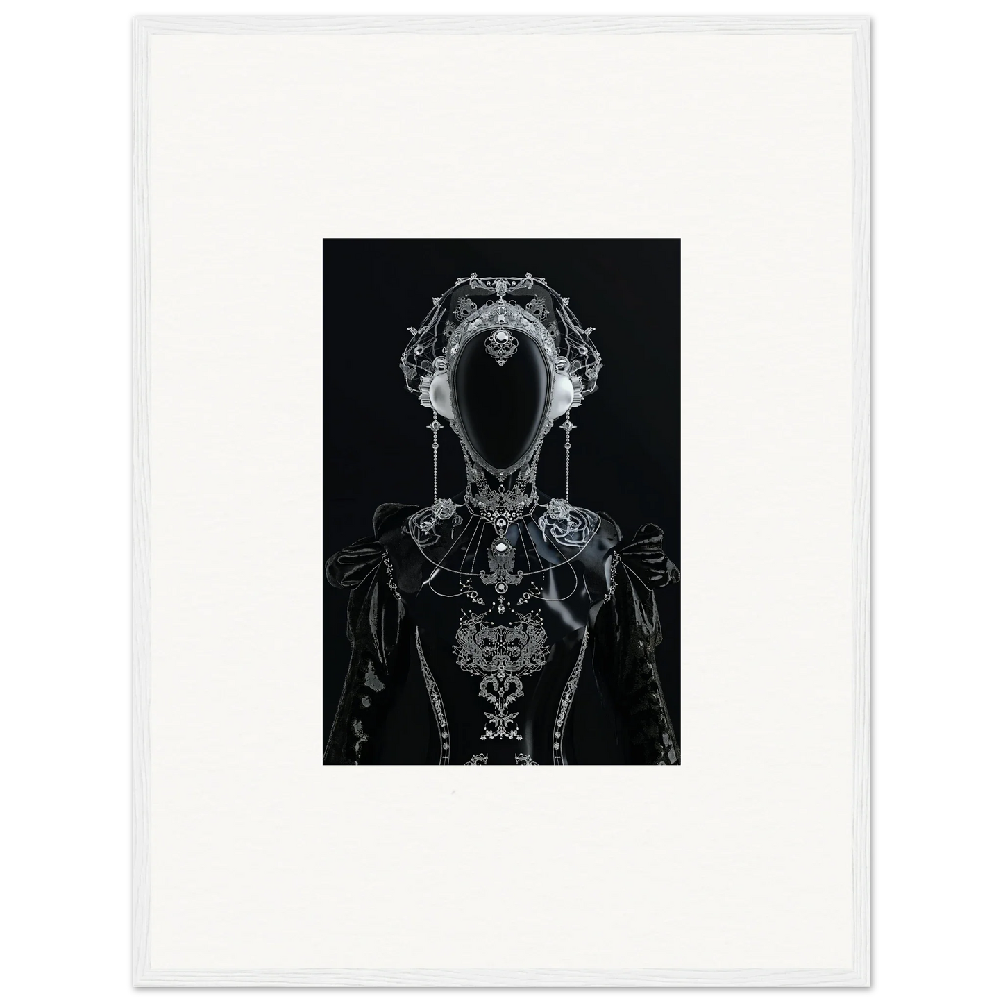 Skeletal figure with crown, dark void above, perfect for Photon Glitters canvas print decor