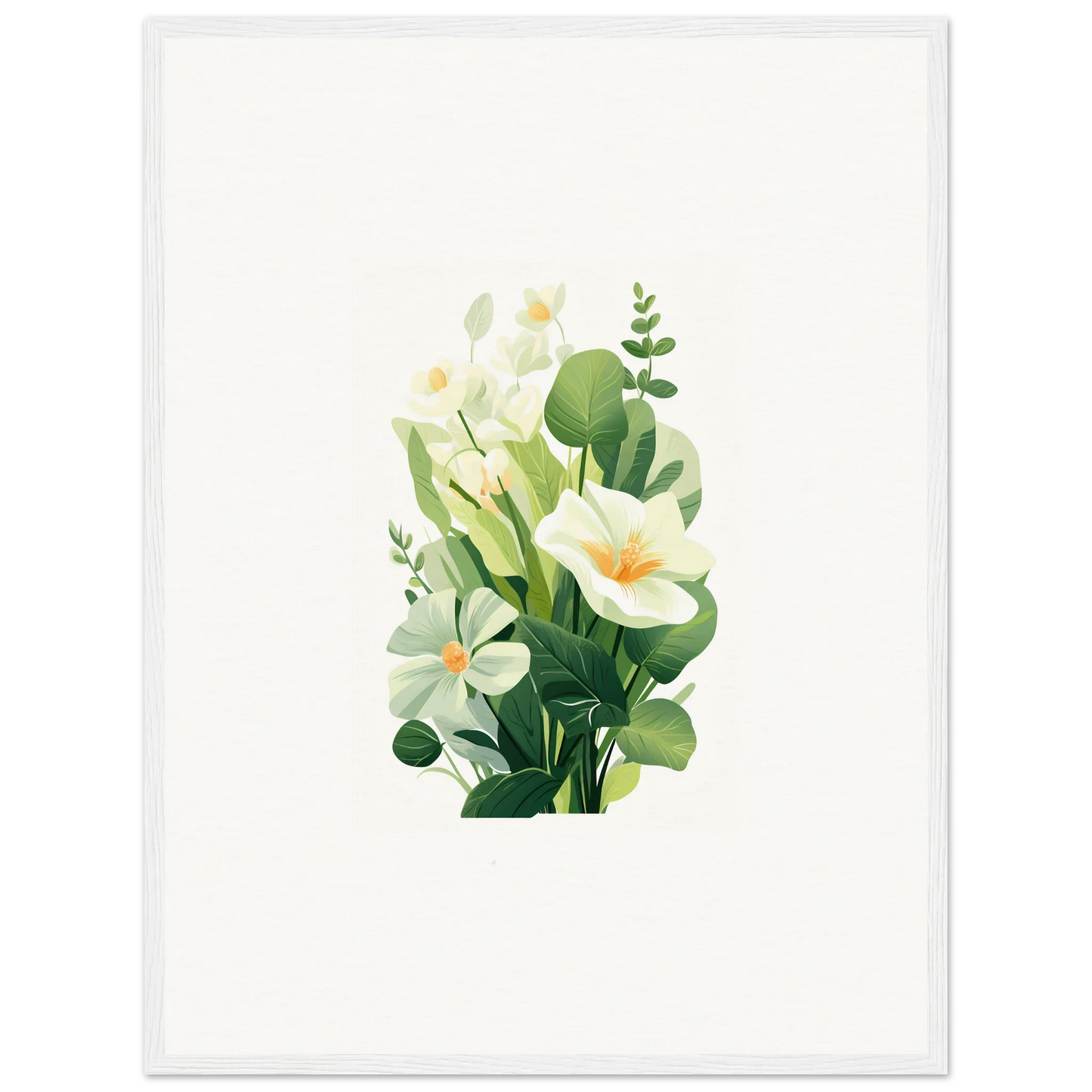 Delicate watercolor floral arrangement with white lilies for a dreamy garden whispers canvas print