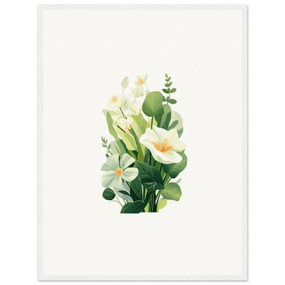 Delicate watercolor floral arrangement with white lilies for a dreamy garden whispers canvas print