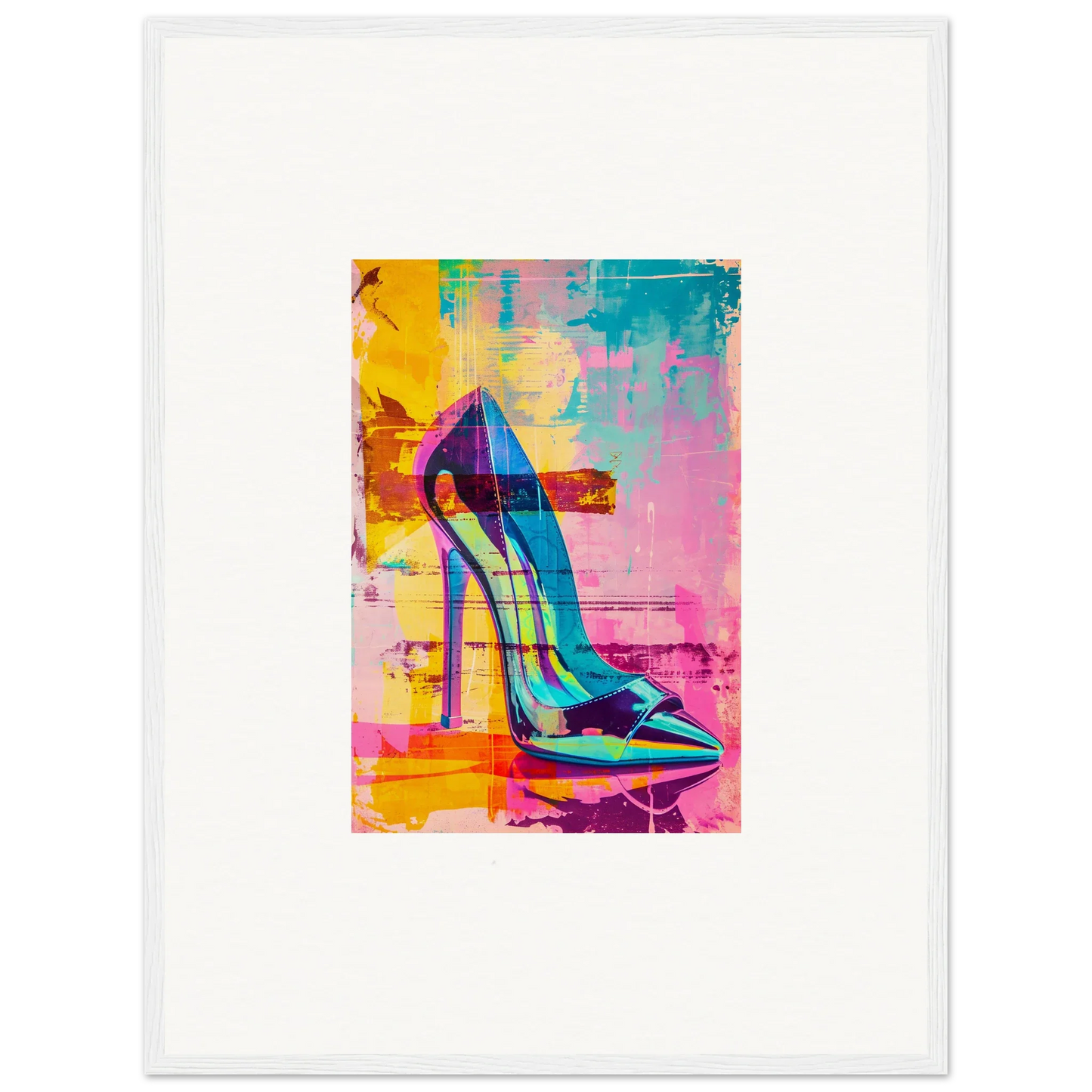 Colorful high-heeled stiletto in blue and purple for Noir Reverie room decor