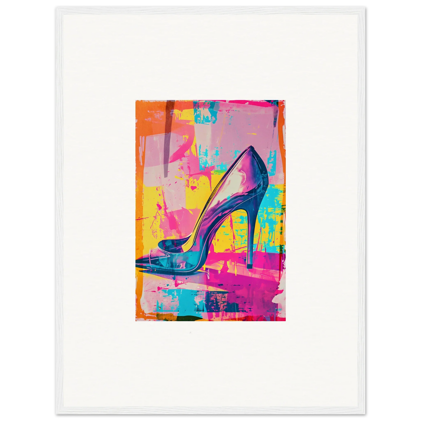 Colorful, stylized high-heeled shoe for a vibrant heel phenomenon in room decor