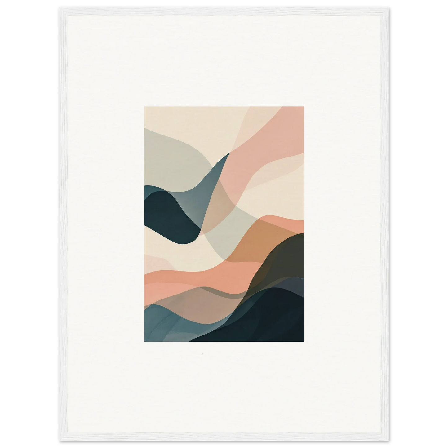 Abstract canvas print with flowing shapes in pastel tones for stylish room decoration