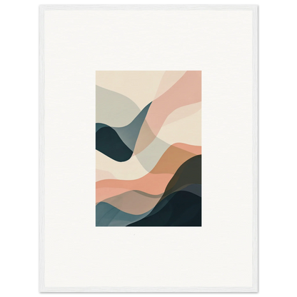 Abstract canvas print with flowing shapes in pastel tones for stylish room decoration